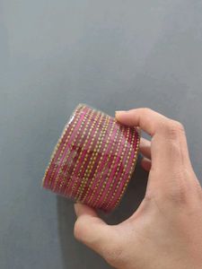 New Pink &amp; Gold Bangle Set of 26 bangles