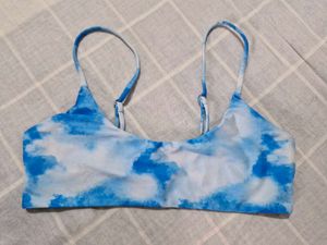 Blue & White Bikini Top