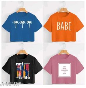 Combo Of 4 Cropped Tshirt