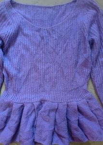 Lilac Peplum Knit Sweater