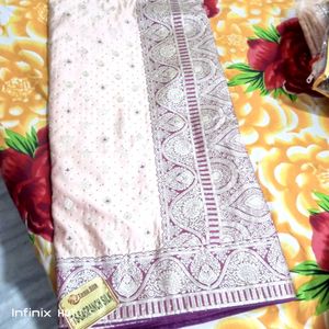 Elegant Tanu Silk Saree - Peach &amp; Purple