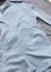 Light Blue Blazer &amp; Shorts Set