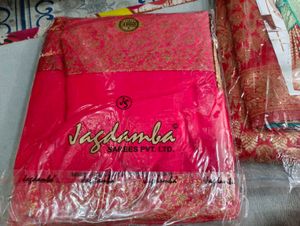 Vibrant Red Embroidered Saree