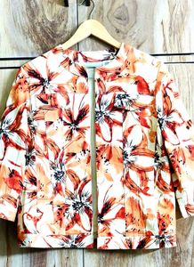 Floral Print Cropped Jacket