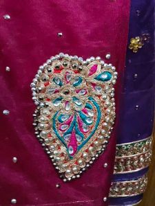 Exquisite Purple Embroidered Saree