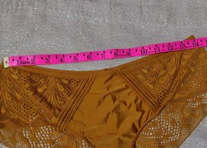 mustard yellow Lace Trimmed Briefs