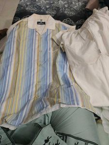 Striped Casual Shirt &amp; Pants Set