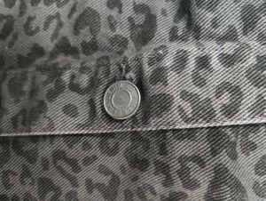 Leopard Print Button-Front Denim Skirt