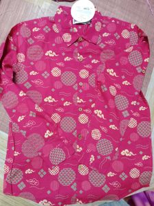 Fab india red printed casual shirts