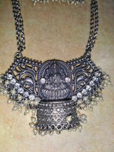 Antique Lakshmi Jhumka Necklace Set