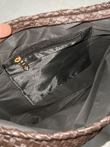 Brown braided bag