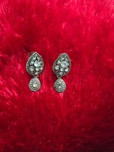 Elegant Silver Tone Drop Earrings