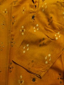 Yellow Printed Kurta