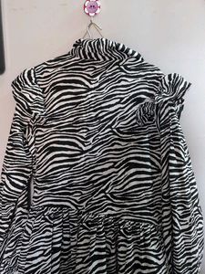 Zebra Print Tiered Midi Dress