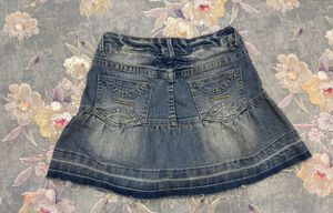 Cute Denim Ruffle Skirt
