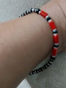 925 silver nazariya  red/black beads BrandNew