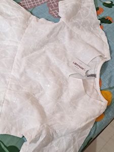 White Anarkali With Chikankari