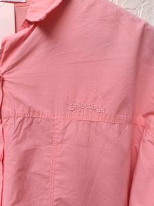 Korean Pintrest Balenciaga Chic Pink Button-Up Blo