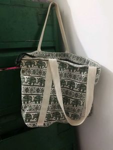 Boho Elephant Print Tote Bag