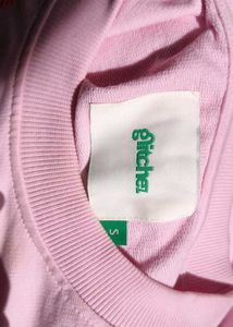 Pink Sweatshirt with Tie Sleeves