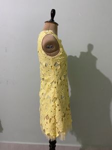 Yellow Lace Overlay Dress