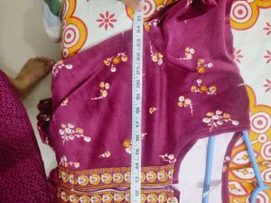 Floral Maroon Velvet Nightgown.