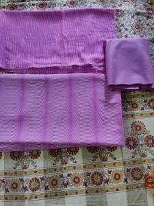 Dress material Purple striped georgette