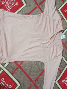 Stylish Pink Long Sleeve V-Neck Top