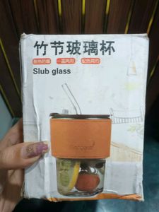 slub glass cup Tumbler with Leather Sleeve