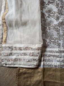 Elegant White &amp; Gold Kurti set