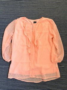 Chic Peach Ruffle Top