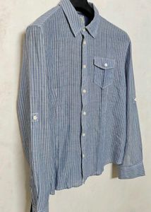 Guess Vintage Blue Striped Button-Up Shirt