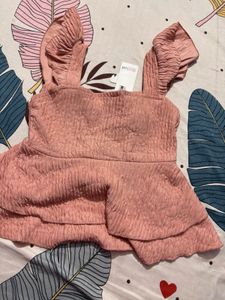 Chic Pink Ruffled Crop Top