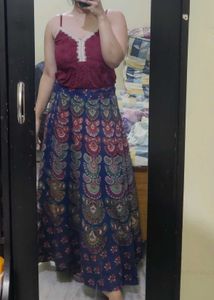 Bohemian Print Maxi Skirt