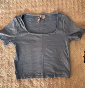 H&amp;M Ribbed Square Neck Top