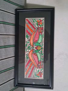 Framed Folk Art Bird Painting