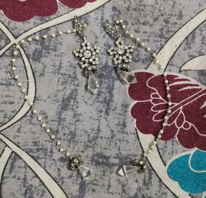 Stunning Pearl and Crystal Earrings with Latakan