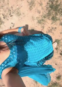 Teal Kurta Set with Sequins