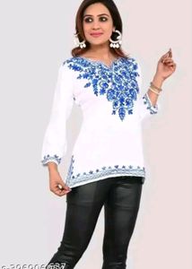 Kashmiri Embroidery Short Kurti