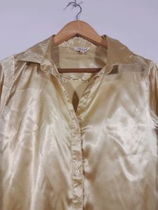 Charmgal Golden Satin Shirt (Women's)
