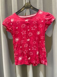 Cute Pink Star Print T-Shirt