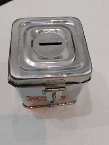 Vintage Stainless Steel Piggy Bank