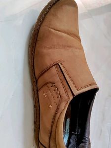 Men's Brown Leather Slip-On Shoes