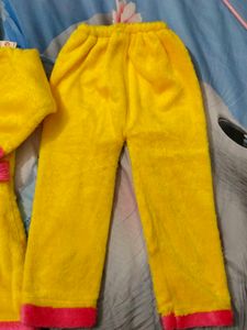 Cute Yellow Hooded Fleece Coat
