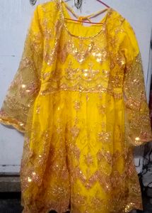 Yellow Ethnic garara Firock With Dupatta