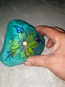 Hand-Painted Floral Art Stone