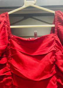 Red Ruched Dress