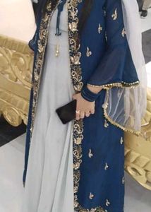 Embellished Navy Blue Kurta Set