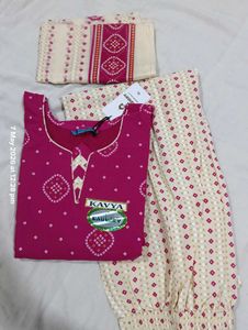 Elegant Pink Printed Kurta Set