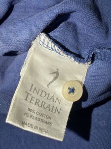Men's Blue Printed Polo Shirt